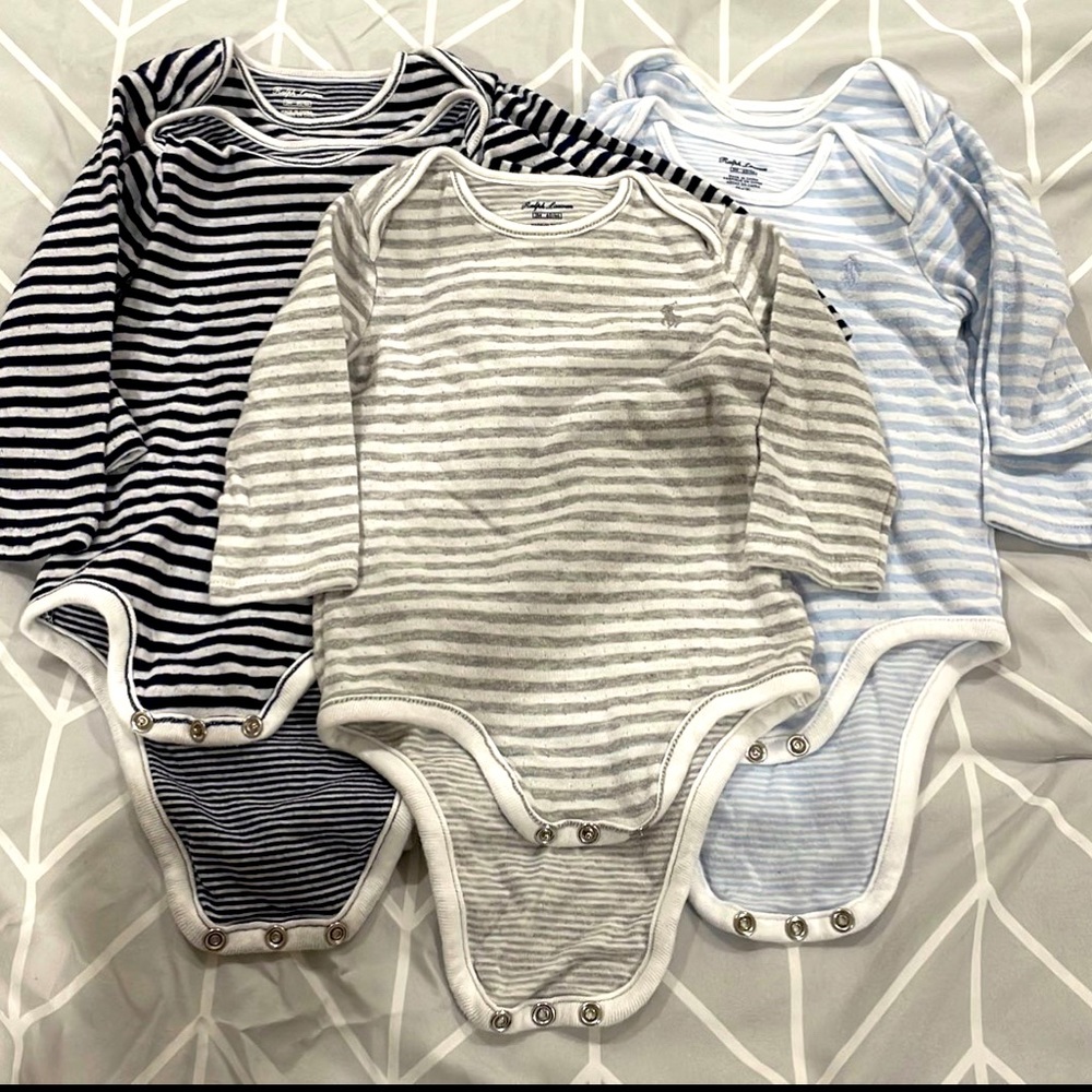 Ralph Lauren Baby Long Sleeve Onesie 5 tops size 3M